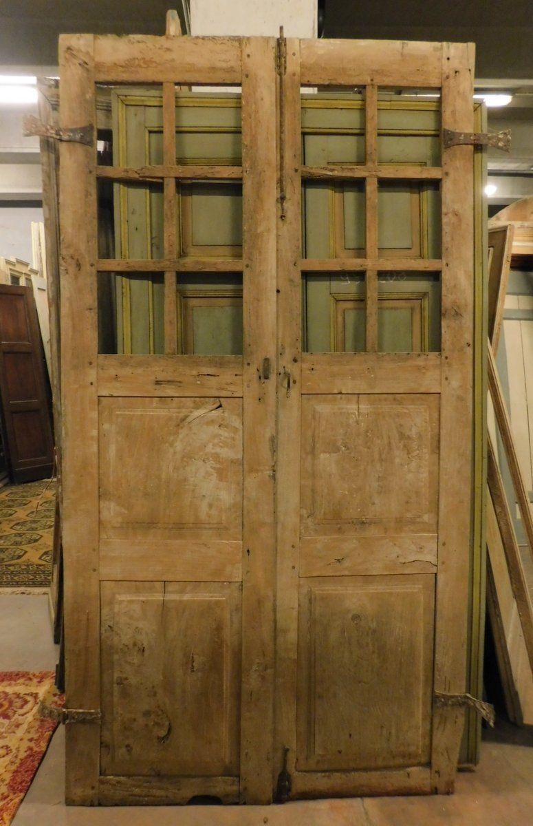 pti661 - Double glass door, to be restored, measures cm W 129 x H 238 x D 3